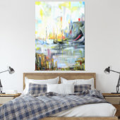 Toile Serene Harbor Scene: Abstract Painting wall art (Insitu(Chambre))