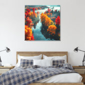 Toile Serene River Shore Reflection Nature Art (Insitu(Chambre))