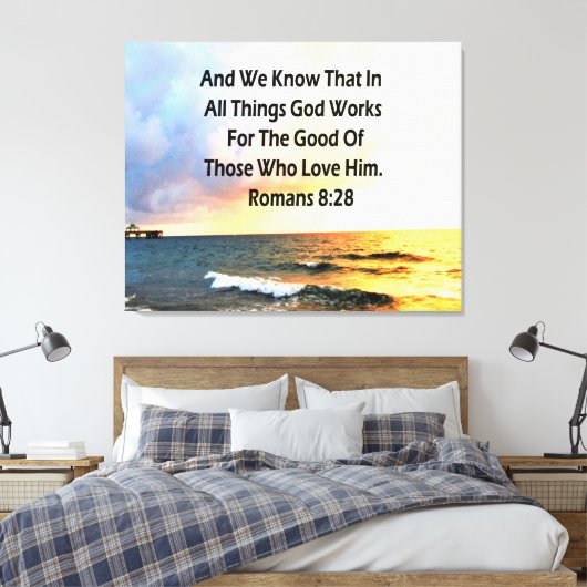 TOILE SERENE ROMANS 8:28 SCRIPTURE VERSE (Insitu(Chambre))