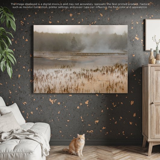 Toile Serene Steam : Une scène paisible de Yellowstone