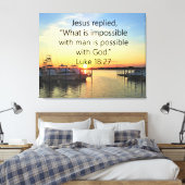 TOILE SERENE SUNSET LUKE 18:27 CONCEPTION DE SCRIPTURE (Insitu(Chambre))