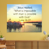 TOILE SERENE SUNSET LUKE 18:27 CONCEPTION DE SCRIPTURE (Insitu(Salon))