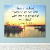TOILE SERENE SUNSET LUKE 18:27 CONCEPTION DE SCRIPTURE (Insitu (Plancher de Bois))