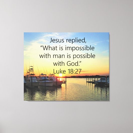 TOILE SERENE SUNSET LUKE 18:27 CONCEPTION DE SCRIPTURE (Recto)