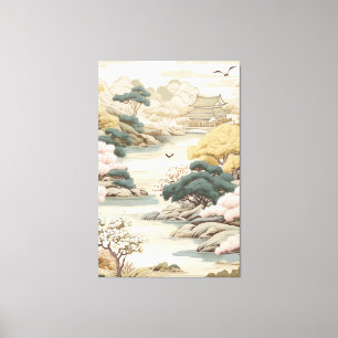 Toile Serene Tranquillité thème japonais