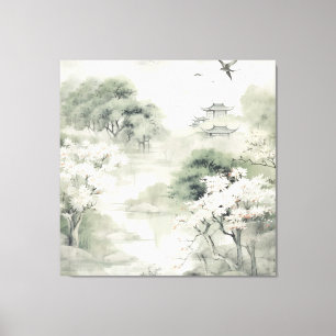 Toile Serene Tranquillité thème japonais