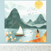 Toile Sérénité au bord de la mer (Insitu (Plancher de Bois))