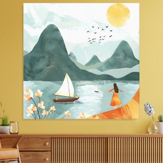 Toile Sérénité au bord de la mer (Insitu(Salon))
