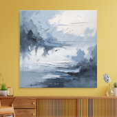 Toile Sérénité côtière Abstraite - Textured Ocean & Sky  (Insitu(Salon))