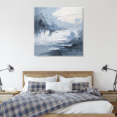Toile Sérénité côtière Abstraite - Textured Ocean & Sky  (Insitu(Chambre))