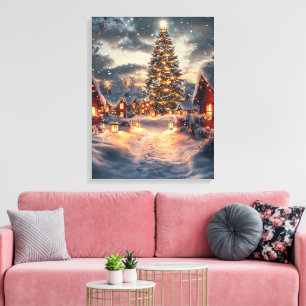 Toile Sérénité de Noël - Peinture à l'huile