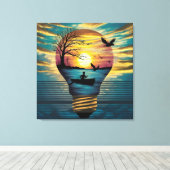 Toile Sérénité du coucher de soleil : Ravissement dans l (Insitu (Plancher de Bois))