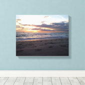 Toile Sérénité du rivage au coucher du soleil Oiseau en (Insitu (Plancher de Bois))