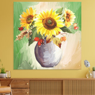 Toile Sérénité ensoleillée : Tournesols en fleurs
