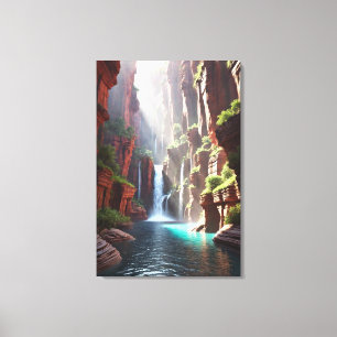 Toile Serenity Falls : Évasion majestueuse du canyon