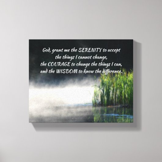 Toile Serenity Prayer Cattails Dans Mist Inspiration (Recto)