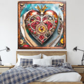Toile Série Steampunk Cœur de Grenade Rubis (Insitu(Chambre))