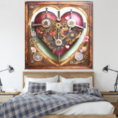 Toile Série Steampunk Rouge à Cœur Buff (Insitu(Chambre))