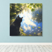 Toile series_4_10|Garden Puddle Reflection Cat Square (Insitu (Plancher de Bois))