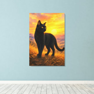 Toile series_4_3|Sunset Hills Black Cat Japanese Art