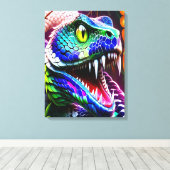 Toile Serpent de Cobra aux écailles turquoise et bleue v (Insitu (Plancher de Bois))