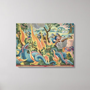 Toile Serpents contagieux en Inde utilisant des clubs et