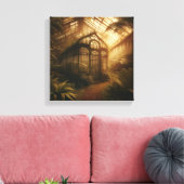 Toile Serre de la jungle cachée baignée de lumière dorée (Insitu(Salon))