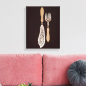 Toile Serveurs de poisson avec poignées en ivoire sculpt (Insitu(Salon))