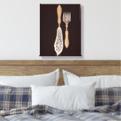 Toile Serveurs de poisson avec poignées en ivoire sculpt (Insitu(Chambre))