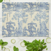 Toile -- Serviette de thé bleue (Plié)