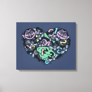 Toile Sésame Sésame   Comte von Count Doodle Heart