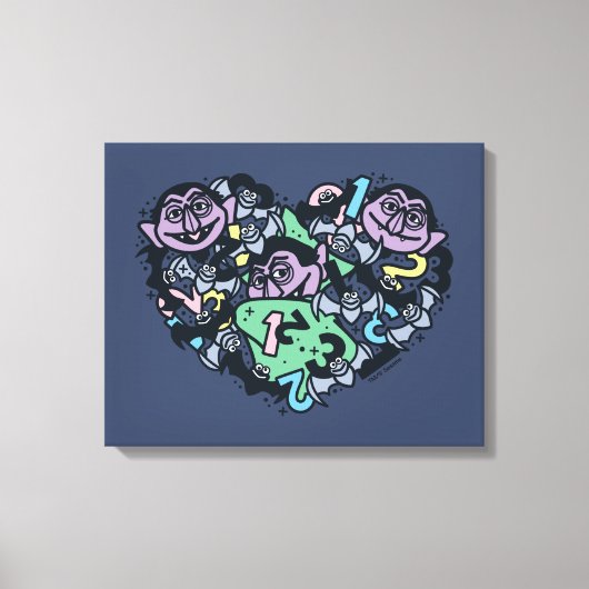 Toile Sésame Sésame | Comte von Count Doodle Heart (Recto)