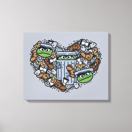 Toile Sésame Sésame | Oscar the Grouch Doodle Heart (Recto)