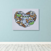 Toile Sésame Sésame | Oscar the Grouch Doodle Heart (Insitu (Plancher de Bois))