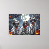 Toile Setter Anglais Halloween Effrayant (Recto)
