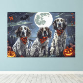 Toile Setter Anglais Halloween Effrayant (Insitu (Plancher de Bois))