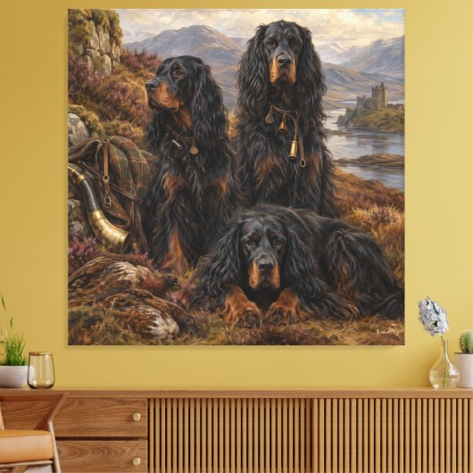Toile Setter Gordon avec faisans, Art (Insitu(Salon))