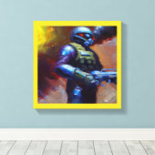 Toile SF - Héros militaire 4 (Insitu (Plancher de Bois))