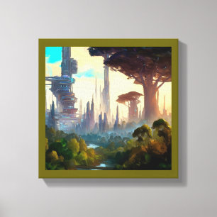 Toile SF - Ville sur une planète forestière 1