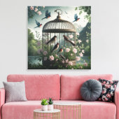 Toile Shabby Chic Birdcage Art (Insitu(Salon))