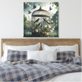 Toile Shabby Chic Birdcage Art (Insitu(Chambre))