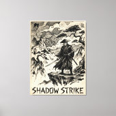 Toile Shadow Strike Samurai Ink Art Canvas Print (Recto)