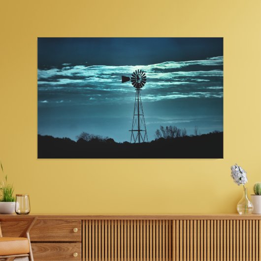 Toile Shadowed Windmill- Dark Sky Photography Canvas (Insitu(Salon))