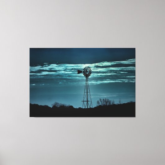 Toile Shadowed Windmill- Dark Sky Photography Canvas (Recto)