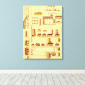 TOILE SHAKER VILLAGE MAP, 1849 (Insitu (Plancher de Bois))