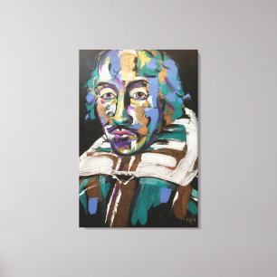 Toile Shakespeare acrylique multicolore moderne