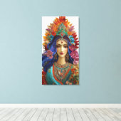 Toile Shakti : La Feminine Divine - Impasto 5D Vibrant (Insitu (Plancher de Bois))