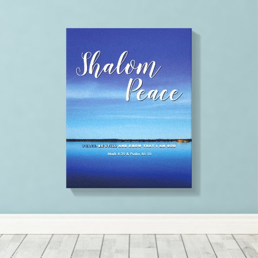 Toile SHALOM PEACE SOYEZ ENCORE Christian Bible Verse (Insitu (Plancher de Bois))