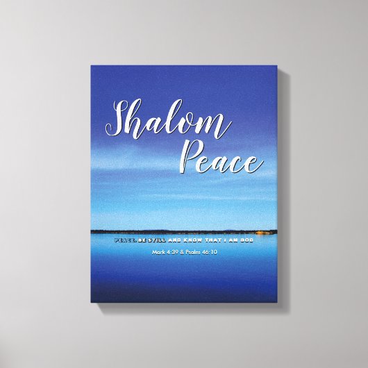 Toile SHALOM PEACE SOYEZ ENCORE Christian Bible Verse (Recto)