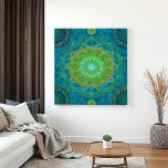 Toile Shambala Tantric Nymphaea mandala art<br><div class="desc">Cette oeuvre d'art moderne,  ornée de teintes vertes et turquoise,  évoque la Terre et l'air,  symbolisant un appel à la sensibilisation au climat. Élevez votre espace avec cette pièce de qualité galerie,  fabriquée à partir de papier d'archives et imprimée avec des encres pigmentées pour un charme durable et vibrant.</div>